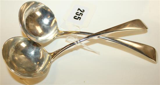 Pair silver George III sauce ladles